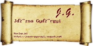 Józsa Györgyi névjegykártya